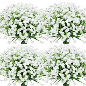 Jasion 4 Bundles Artificial Hanging Flowers Outdoor Realistic Morning Glory Silk Fake Plants UV Resistant for Porch Balcony Fence Decor (Fall Color)