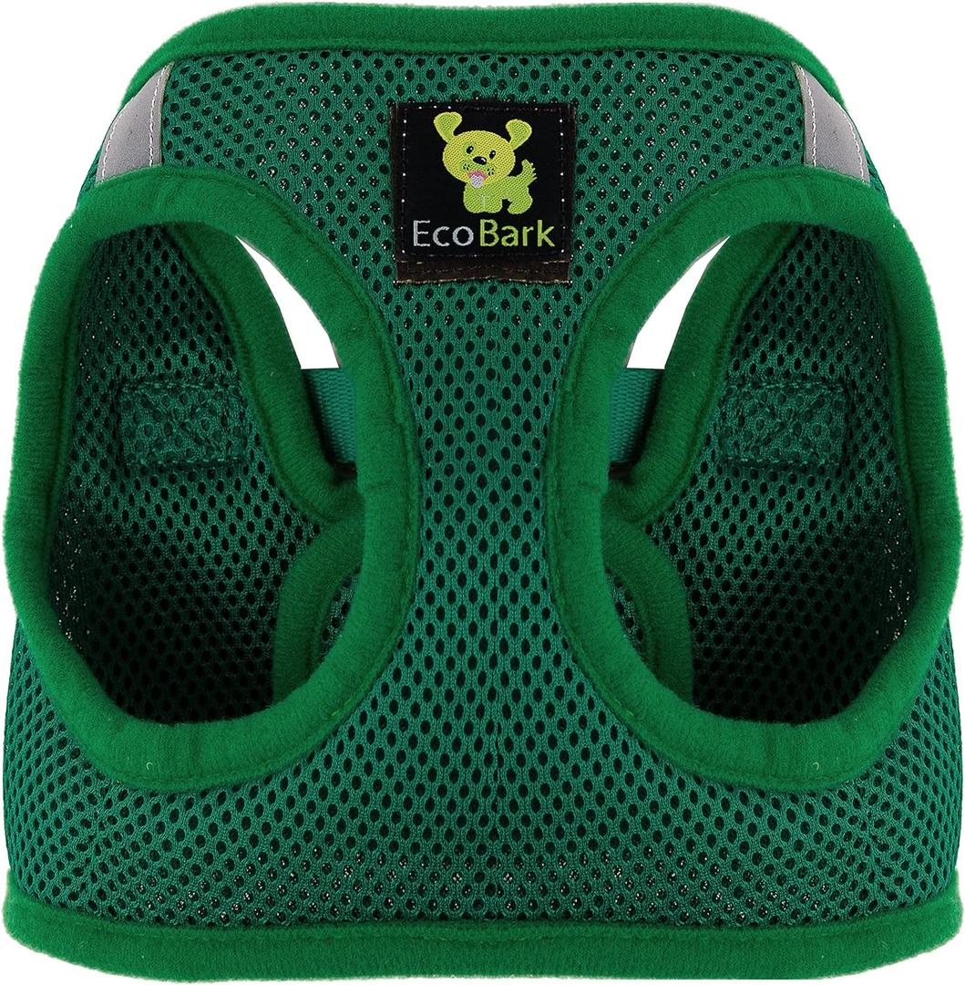EcoBark Dog Harness - Luxury Step in Mesh Dog Harnesses in Forest Green - Soft & Secure Dog Harness Vest Body Wrap (Small- 7 to 10 lbs - Chest Up to 14 in (Pack of 1))