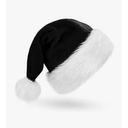 FOIMAS Santa Hat for Adults,Black Plush Christmas Hats with White Fur for Christmas Holiday Party Decoration Supply Home Decor