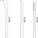 3 x 6 Pack Reusable Glass Straw for Stanley 40 oz 30 oz Cup Tumbler,12.2''x10MM,3 Straight and 3 Bent with 2 Cleaning Brushes,Compatible with Stanley 40oz Stanley Cup Tumbler