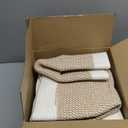 5 Pack Woven Storage Baskets for Shelves, Decorative Basket Organizer Storage Bins for Toys, Books, Clothes, Closet, Nursery, Bathroom – Cotton Rope Shelf Baskets for Organizing, Khaki & White