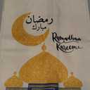 Artoid Mode Ramadan Table Runner, Seasonal Bling Bling Moon and Star Holiday Kitchen Dining Table Runners for Home Party Decor 13 x 120 Inch (Yellow)