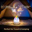 Projection Night Lights for Kids, 3-in-1 Carousel Star Nightlight for Bedroom, 23 Soothing Films with 12 Lullabies, Portable Rechargeable 1800mAh Rotating Night Light with Remote, Auto-Off Timer