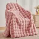 BENVWE Faux Fur Throw Blanket for Couch - Fluffy Soft Thick Bubble Blanket for Living Room Home Decor - Mothers Day Birthday Gifts for Women, Dusty Pink, 51" x 63"