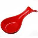 Ceramic Spoon Rests for Kitchen, Spoon Rest for Stove Top Countertop Utensil Rest Ladle Spoon Holder for Cooking Home Decor, Red Color