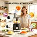 Simple Deluxe Food Processor 10.5 Cup, Multi-Functional Vegetable Choppers Food Grinder with Slicing Shredding Chopping Kneading, Suitable for Smoothie Fruit Dough, 2.6QT, Black