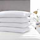 Ultra Thin Flat Soft Bed Pillows King Size Set of 2 Pack for Sleeping 20"x36", Hypoallergenic Skin Friendly Machine Washable