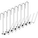 Reallnaive 8 Pcs Solar Cover Holder for Above Ground Pool Adjustable Solar Holder Metal Equipment Storage Hooks for Framed Above Ground Swimming Pools (White)