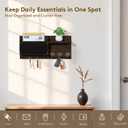 Key Holder Wall Mount Decorative - Hanging Mail Organizer for Wall with Message Center - Wood Key Shelf Rack with 7 Hooks for Dog Leash Wallet - Rustic Keys Hanger for Entryway Home Decor Brown