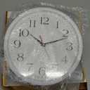 Bernhard Products White Wall Clock Silent Non Ticking, 12 Inch Quality Quartz Battery Operated Round Easy to Read Home/Office/Kitchen/Classroom/School Sweep Clock, Black Hands