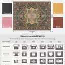 10x14 Black and Pink Moody Vintage Boho Oriental Soft Washable Area Rug