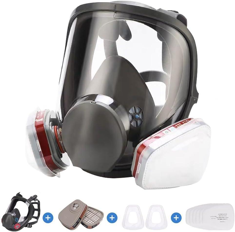 6800 Reusable Respirator Mask with Filters, Full Face Respirtor Organic Vapor Cover Mask, Dustproof Face Cover for Paint Spray,Chemical Work Protection