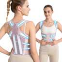 Posture Corrector for Women  2-in-1 Back Brace with Shoulder Support, Adjustable Full Back Straightener for Upper & Lower Back Pain Relief, Hunchback, Scoliosis & Spine Alignment (L)