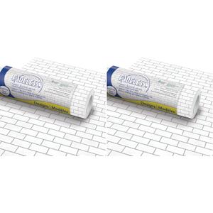 Fadeless Bulletin Board Paper, Fade-Resistant Paper for Classroom Decor, 48 x 12, White Subway Tile, 1 Roll (Pack of 2)