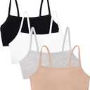 Fruit of the Loom Women's Multi-Pack Spaghetti Strap Cotton Sports Bra,38