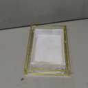 Jetec 3 Pieces Mirror Glass Vanity Tray Gold Ornate Makeup Tray Metal Vintage Octagonal Perfume Dresser Trays for Dresser Bedroom Bathroom Hotel, 3 Sizes