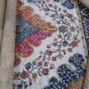 JONATHAN Y Boho Vintage Blue/Multi Indoor Area Rug, 5x8, Bohemian Flair Medallion, Floral Easy-Cleaning High Traffic for Living Room, Bedroom, Kitchen, Pet-Friendly, Non-Shedding (BMF106A-5)