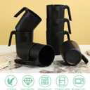 Kyraton Plastic Mug Set 12 Pieces, Black Unbreakable And Reusable Light Weight Travel Coffee Mugs Espresso Cups Easy to Carry And Clean, Dishwasher Safe