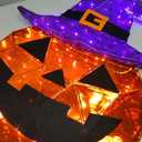 Halloween Decorations Outdoor 24 Inch Light Up Pumpkins Witch Hat