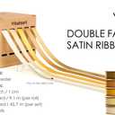 Vitalizart Gold Ribbons for Crafts 3/8" x 50 Yd Yellow Satin Ribbon Champagne Double Face Gift Wrapping Silk Like Fabric Flower Bouquet Birthday Party Decorations Bridal Shower Wreath Hair