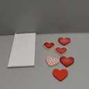 6 Pcs Valentine's Day Wooden Heart Table Signs Red Wood Table Centerpiece Block Valentine Decorations Indoor Vintage Tiered Tray Decor for Home Office Desk Shelf Mantel Love Wedding Anniversary Party (Large, pink)