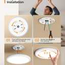 Matane LED Flush Mount Ceiling Light Fixture with Night Light, 1800LM 3000K/4000K/5000K Selectable, Dimmable Low Profile Ceiling Light for Kitchen Bedroom Hallway, 8.7inch Round White (1Pack)