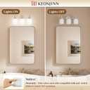 Keonjinn Brushed Nickel Bathroom Light Fixtures, 4-Light Vintage Vanity Lights for Mirror with Frosted Glass Shades, UL Listed E26 Base Reversible Vanity Lighting Fixtures for Wall(Bulbs Not Included)