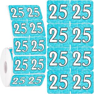 Hodmopli 500 Pieces 2025 Year Stickers, File Folder Labels, Office Supplies, Rectangle, Turquoise, 0.75 x 1.5 inch