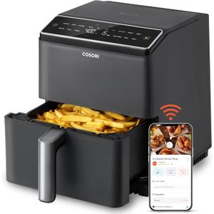 COSORI 6.8Qt Air Fryer, 12-in-1 Dual Blaze for 360 Crispy Meals, No Shaking & Preheating to Fast Cooking with Bake, Roast, Broil, 100+In-App Recipes, Dishwasher Safe