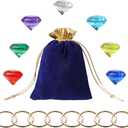 Blue Hedgehog Bag Include Acrylic Diamond Gems Gold Power Rings Birthday Party Favor Supplies Decoration For Kids Party.