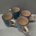 Coffee Mug Ceramic Set Of Four Turquoise Blue Royal Norfolk With Swirl Design