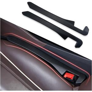 IHOTDER 2PCS Car Seat Gap Filler - Car Seat Gap Filler Organizer for Holding Phone, Key, Purse - Universal Car Gap Filler Fits Car Truck SUV Car Interior Accessories (Black/2PCS)