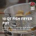 Gas One Aluminum Cooking Pot Deep Fryer with Basket 10QT Aluminum Fry Pot with Easy Grip Handle Durable Food Grade Outdoor Fryer with Perforated Strainer Basket Ideal for Seafood, Chicken