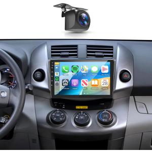 8Core4+64G Car Stereo for Toyota RAV4 2006-2012 Wireless CarPlay/Android Auto Android Radio with Qualcomm 9" IPS Touch Screen,BT5.1,DSP Hi-Res,GPS,SWC,Backup Camera for Toyota RAV4 Radio