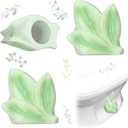 Honeydak 2 Pack Toilet Bolt Caps Decorative Green Leaves Toilet Bolt Screw Covers Cute Ceramic Bathroom Decor Fun Themed Gadgets Bathroom Replacement Parts