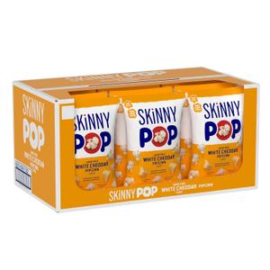 SkinnyPop Popcorn, White Cheddar, Whole Grain, Dairy-Free Snack, 4.4oz Bags (12ct)