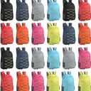 24 Pcs Backpacks in Bulk - 17 Inch Multicolor Foldable Backpacks with Elastic Draw Cord Bookbags for School, Outdoor Travel, Camping