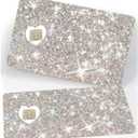 ExotixCard The Original Reflective Sticker Ultra Bling Debit - Credit Card Skin Shiny Removable Cover Especially Bright Back Information, No Bubble, Waterproof Card Cover Silver Heart Love Ice