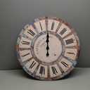 Wood Decorative Wall Clocks for Living Room 24 Inch Big Clock Battery Operated Blue Rustic Wall Clock Silent Non Ticking(No Solid Wood, It is with MDF Material)