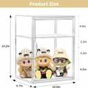 Acrylic Display Case for Collectibles, Clear Storage Bin with 3 Adjustable Layers and 1 Removable Divider, Stackable Clear Storage Box with Magnetic Door for Figures, Home or Office,Large