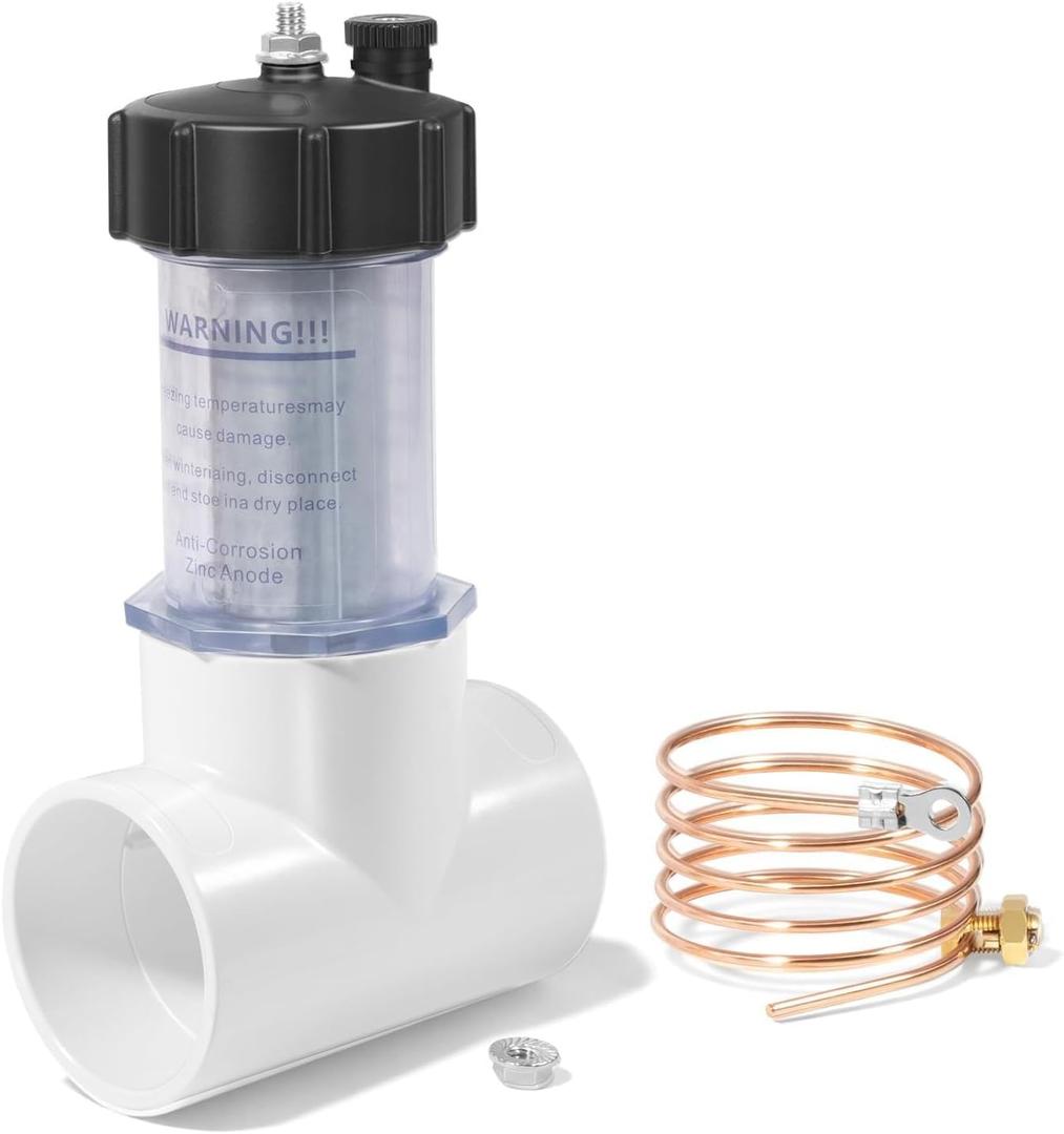 104-D Pool Inline Zinc Anode Replacement 2'' for Saltwater Pools Anti-Corrosion Sacrificial Anode with Copper Wire (Fits 104D/104-D, Protects Metal Parts)