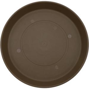 The HC Companies 10.5" Round Prima Plastic Plant Saucer - Indoor Outdoor Plant Trays for Pots - 10.63"x10.63"x1.26" in Chocolate