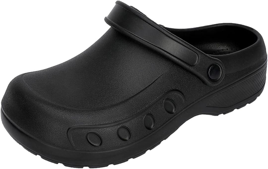 Meidiastra Men Chef Clogs Slip Resistant Garden Clogs with Arch Support Safety Nursing Shoes Work Shoes Water Oil Resistant for Men Food Service, Size: 10.5