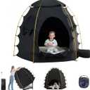 Pack n Play Blackout Cover with 6"" Fan, Blackout Tent, Baby Sleep Pod, Toddler Travel Crib Blackout Cover - Baby Blackout Tent for Pack and Play for Baby's Sound Sleep