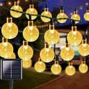 Solar String Lights Outdoor Waterproof, 8 Lighting Modes Solar Fairy Lights, Solar Powered Outdoor Lights for Garden, Backyard, Christmas, Wedding Party Decoration. (Warm White, 12m 100 Lights)