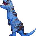 Inflatable Dinosaur Costume Adult Trex Costume Adult Blow up T-Rex Costume Halloween Costumes for Women (02-blue)