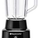 Toastmaster 5 Speed Blender with 48-oz Plastic Jar - Kitchen Blender with Stainless Steel Blades - For Fruit Smoothies & More - Multiple Speeds & Pour-Through Lid