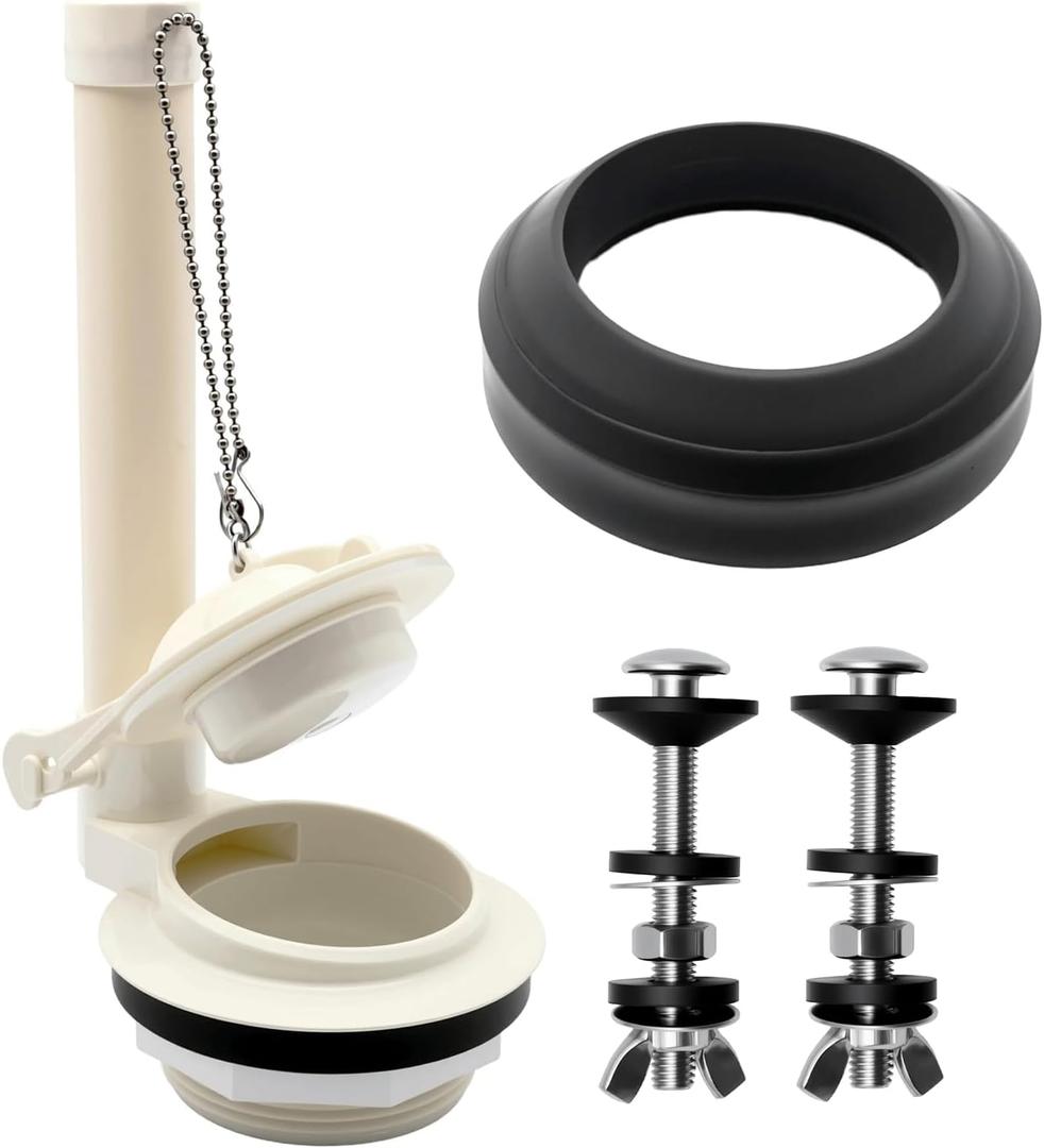 Toilet Flush Valve Kit Compatible with American Standard Champion 4/Titan/Duravit Toilet Parts,Fits for American Standard 4149a/4215a/4260/4266,Includes Flapper/Gasket/Stainless Steel Bolt Kit