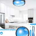 2 Pack 24W LED Ceiling Lights for Office Hallway Bedroom, 12 Inch Dimmable Flush Mount LED Ceiling Light Fixture, 6500K/5000K/4000K/3500K/3000K Adjusted Modern Lamps (Cloud Blue Sky Cover) (Black)