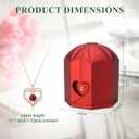 Preserved Red Rose with Heart Necklace, Eternal Real Rose, Romantic Rose Gifts for Women, Mom, Wife, Girlfriend, Mothers Day, Valentines Day, Anniversary, Birthday(Red)